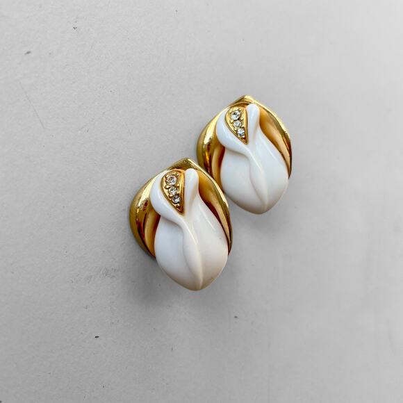 VTG 1988 Signed KJL for Avon Kenneth Jay Lane Midnight Rose Bridal Stud Earring - Picture 6 of 6